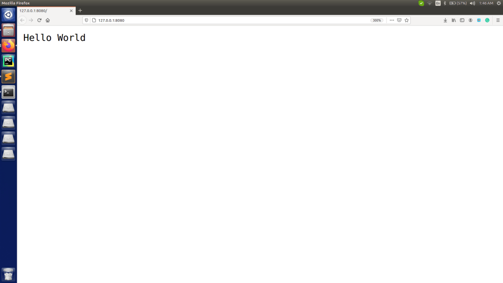 output of  your first application